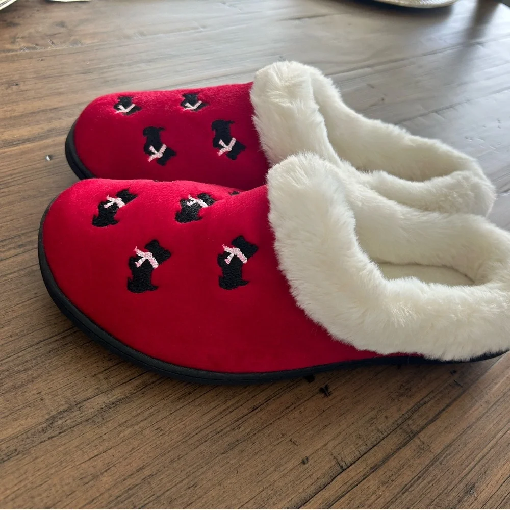 Cozy Charter Club Slippers with Scottie Dog Pattern size Medium 7-8 - Picture 3 of 4